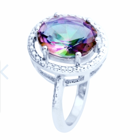 Simulated Mystic Color Diamond Ring - Picture 2 of 3